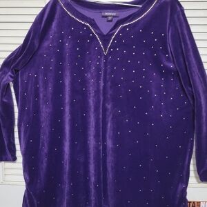 Roaman's Deep Purple Studded Top